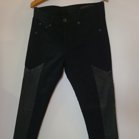 Rag and Bone - Two-tone Denim with Leather Detail - Size 27 - Picture 2 of 11